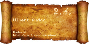 Ulbert Andor névjegykártya