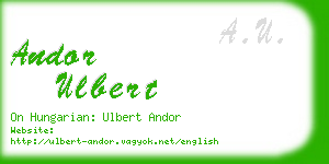 andor ulbert business card